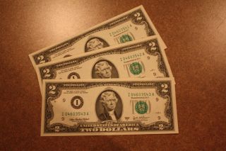 Crisp Uncirculated $2 Two Dollar Bill US Currency