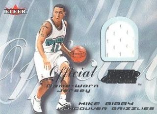 2000 01 Fleer Feel the Game Jersey Mike Bibby Vancouver Grizzlies