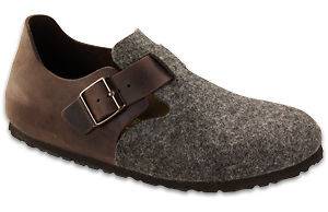 Birkenstock Mens LONDON Cocoa Habana Wool & Oiled Leather Casual Shoes 