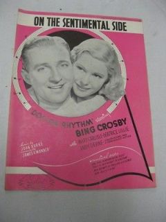 On The Sentimental Side Sheet Music Copyrigh​t 1938 Bing Crosby