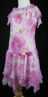 Gorgeous Biscotti Collezioni Floral Tiered Silk Party Dress Size 4