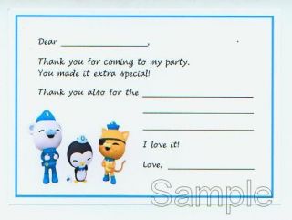 10   Disneys OCTONAUTS Fill in THANK YOU Cards Notes