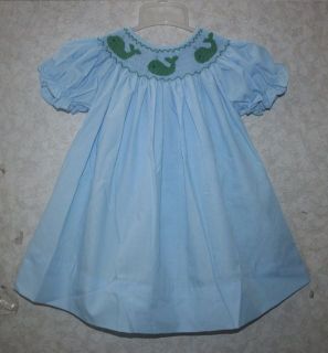 NWT   Hand Smocked (whale design) Girl Bishop Dress