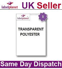 PER Sheet Blank Transparent Polyester Waterproof A4 Clear Labels 