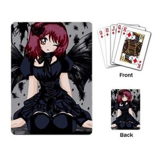 Black Wing Angel Girl hold em poker playing Cards deck