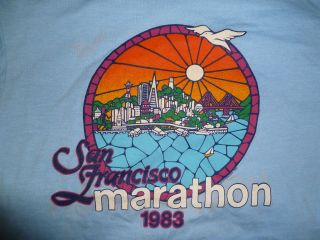   SAN FRANCISCO MARATHON RACE Soft Thin T SHIRT   1983 ASICS TIGER LARGE
