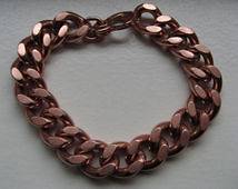 Mens Solid Copper Link Bracelet 5125   Available in 8, 8 1/2, 9 & 9 1 