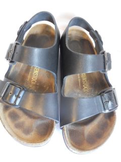 Birkenstock Womens Black Leather Sandals size 4.5   5 Eur size 35 