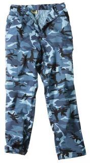 New BDU Combat Cargo Pants Trousers SKY BLUE CAMO  