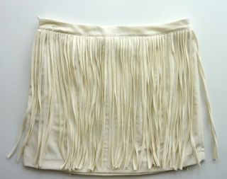 ZARA Woman Basic IVORY Tassel Long Fringe Flippy Mini Skirt UK XS M L 