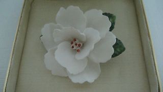 Boehm Vintage porcelain flower pin brooch