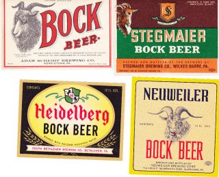 diff. Pennsylvania Bock Beer labels/DuBois/​Koehler