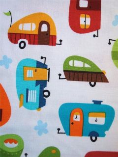 Out N About Retro Travel Trailers Camping Robert Kaufman Fabric