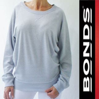 Bonds New Ladies Tweed Sloppy Joe Top Jumper Sweater Blue Sz 10 12 14 