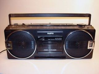 Vtg SANYO boombox STEREO Radio Cassette 4 speaker ghetto blaster Art 