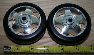 New Replacement Solid Aluminum w/ rubber Luggage Wheels, size 76mm or 