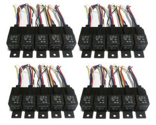 2pk 12V 40 AMP RELAYS SPDT BOSCH STYLE RELAY & 5 WIRE SOCKETS CAR 
