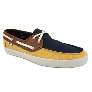 Vans Chauffeur NJ8V97 Mens Laced Canvas Boat Shoes Navy Yellow