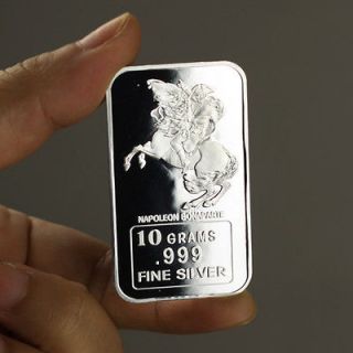   listed 10 Grams .999 Fine Silver Bar / Napoleon Bonaparte SB019