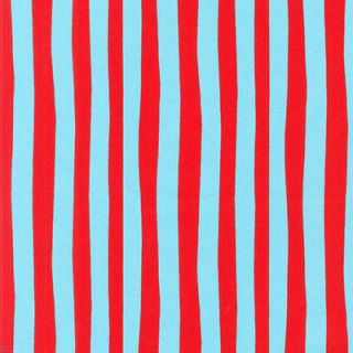   Dr. Seuss Stripes Turquoise Red Fat Quarter Robert Kaufman Fabric
