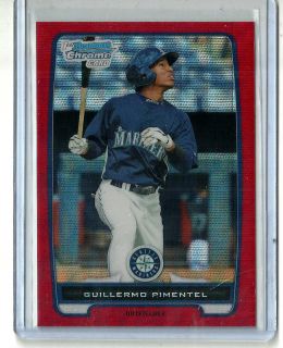 GUILLERMO PIMENTEL 2012 Bowman Chrome   Prospect Red Wave Refractor SP 