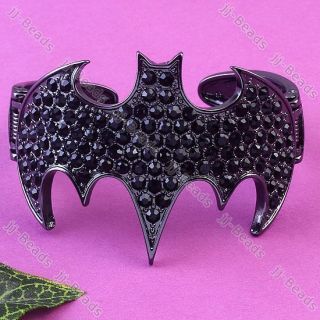   Crystal Batman Symbol Logo Bracelet Cuff Bangle Punk Gothic Jewelry