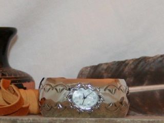  Silver Womens Watch Cuff Bracelet Native American Jewelry 7 Size 7