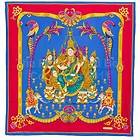 HERMES Pleated Silk Scarf SMILES THIRD MILLENARY Red