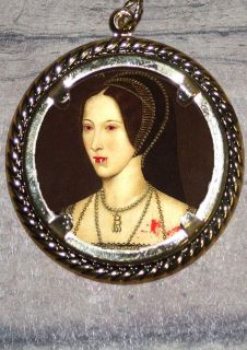 Tudor Queen VAMPIRE ANNE BOLEYN altered Art Ornament Frame Pendant 4 