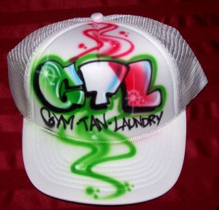 Airbrush GTL Gym Tan Laundry Jersey Shore Trucker Hat Airbrushed 