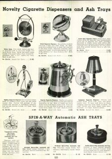 1951 ad Novelty Cigarette Dispensers Ash Trays World Globe Ships 