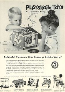 1963 Playskool Toys, Musical TV Phonograph   Vintage Ad