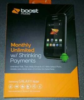  FACTORY SEALED Samsung Galaxy Rush   Black (Boost Mobile) Smartphone
