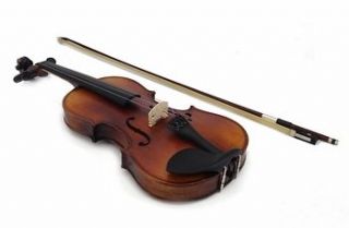   Scale QUARTER Size NATURAL WOOD FIDDLE Travel Case Rosin Bow NEW SET
