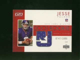 B15912 2001 UD Game Gear Rookie Jerseys #96 Jesse Palmer RC 747/1K
