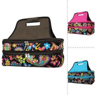 Flower Paisley Print Insulated Cooler Caserole Bag