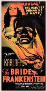 Vintage Old Movie Poster Bride Of Frankenstein 1939 04 Print Canvas A4 