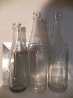 Lot of 3 Vintage Soda Bottles (Victory, Hires, Pepsi)
