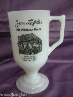   JEAN LAFITTES ABSINTH HOUSE BOURBON STREET MILK GLASS COFFEE MUG