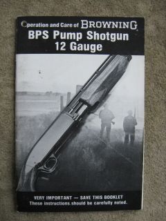 Browning BPS 12 Gauge Shotgun Instruction owners manual ORIGINAL