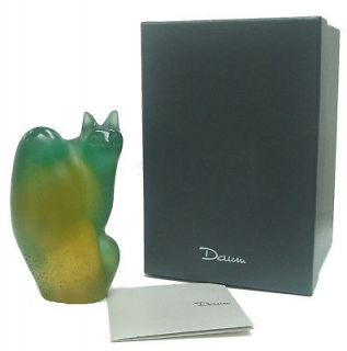 Daum France LHOSTE Green Cat Sculpture LIMITED EDITION NEW Retail $ 