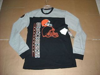 BRAND NEW NFL CLEVELAND BROWNS EMBROIDERED L/S TEAM T SHIRT MEDIUM MD
