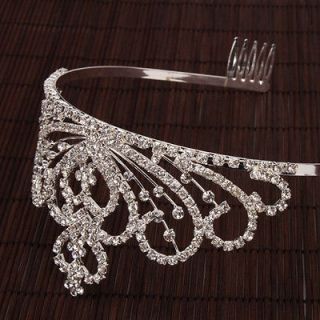   Beautiful Elegant Wedding Bridal Stacked Hearts Crown Headband Tiara