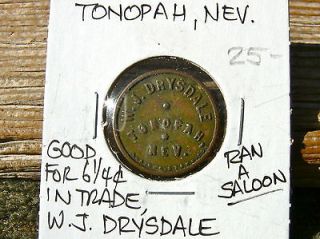 1900s TONOPAH NV NEVADA (NYE MINING CAMP) W. J. DRYSDALE (RAN A 