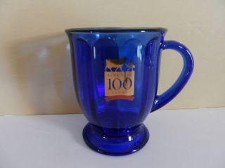 Blue Bell Ice Cream 100 Anniversary Cobalt Blue Glass Mug 1907 2007