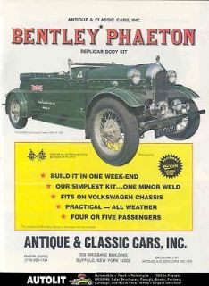 1931 Bentley Bugatti Alfa Frazer Nash Kit Car Brochure