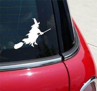 WITCH ON BROOM WITCHES HALLOWEEN GRAPHIC DECAL STICKER VINYL CAR WALL