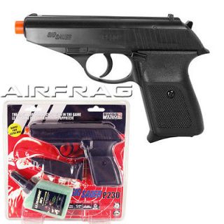 Licensed SIG SAUER P230 Airsoft Pistol Kit Extra Mag & 1000 BBs James 
