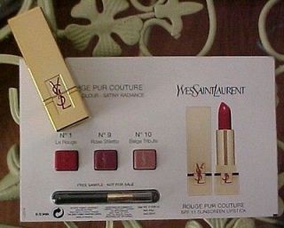 YSL Lipstick Sample 1 La Rouge 9 Rose Stiletto 10 Beige Tribute OJCA 