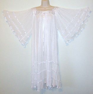 White Angel Hippie Gauze Crochet Dress Mexican Dress 60s Retro